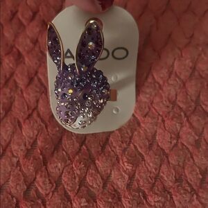Aldo Purple Crystal Bunny Ring